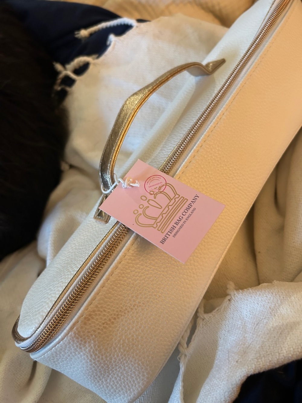 Cream hair travel hair tool case